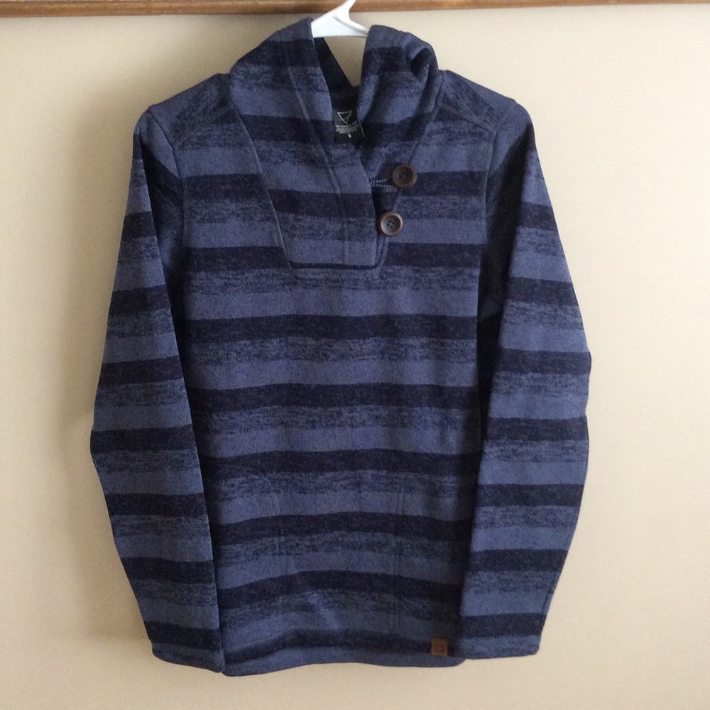 Striped Toggle Button Sweatshirt Hoodie